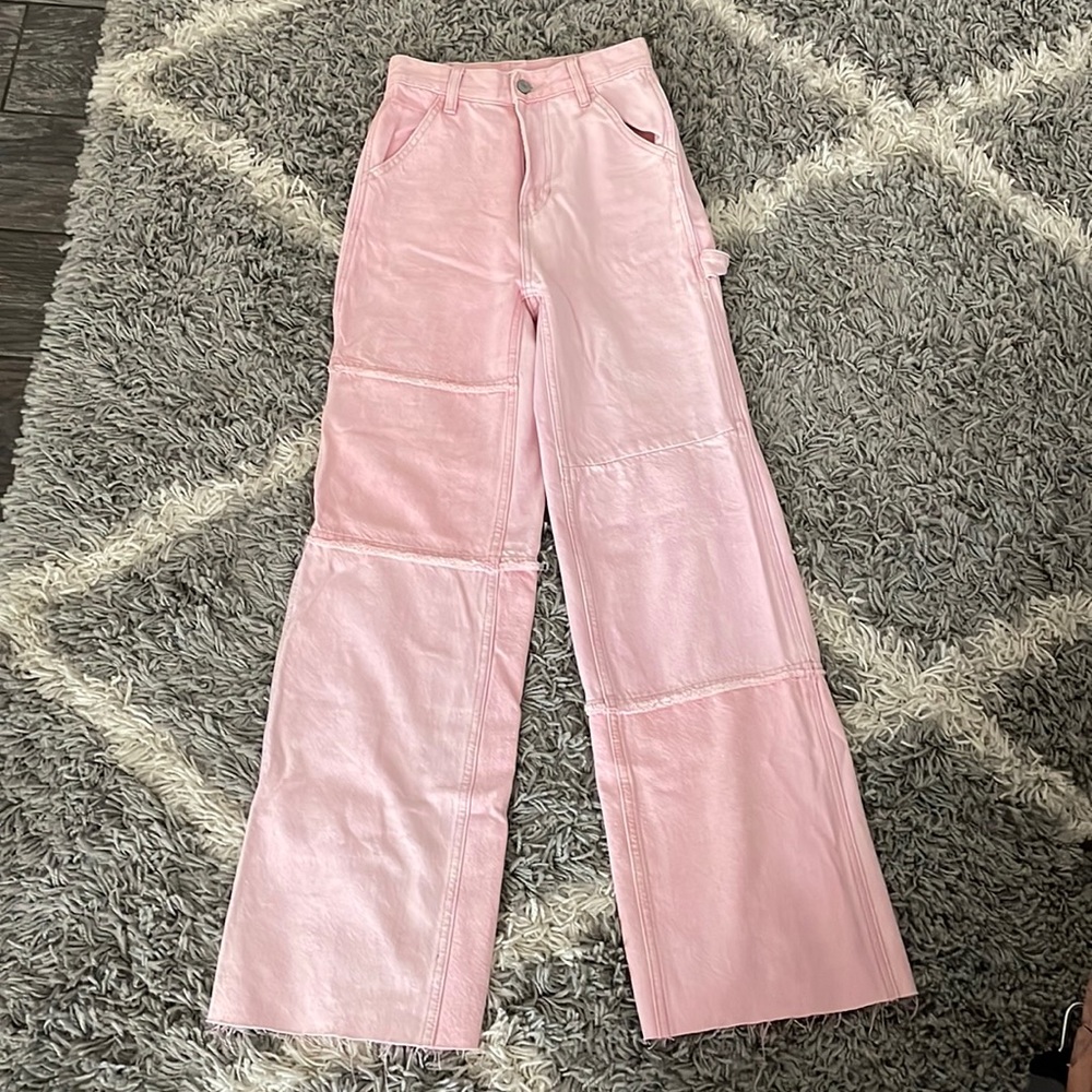 PACSUN Pink Wide Leg Carpenter Jeans